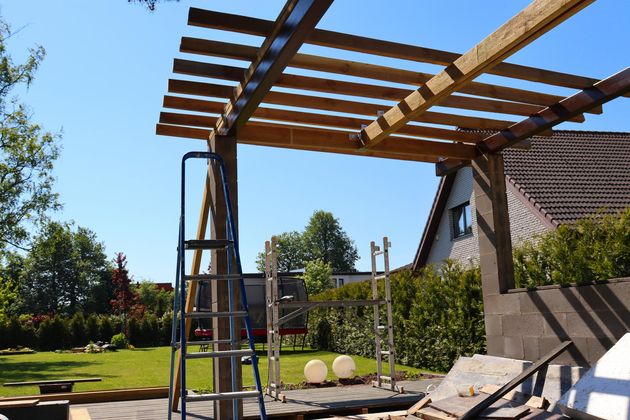 terasz kivitelezés folyamatban